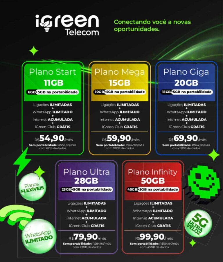 iGreen Telecom Escolha o seu plano de Internet na Eco Lógica Engenharia e Soluções Sustentáveis.